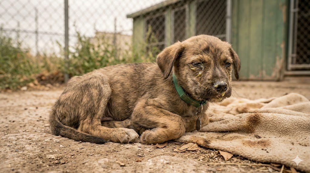 puppy with distemper