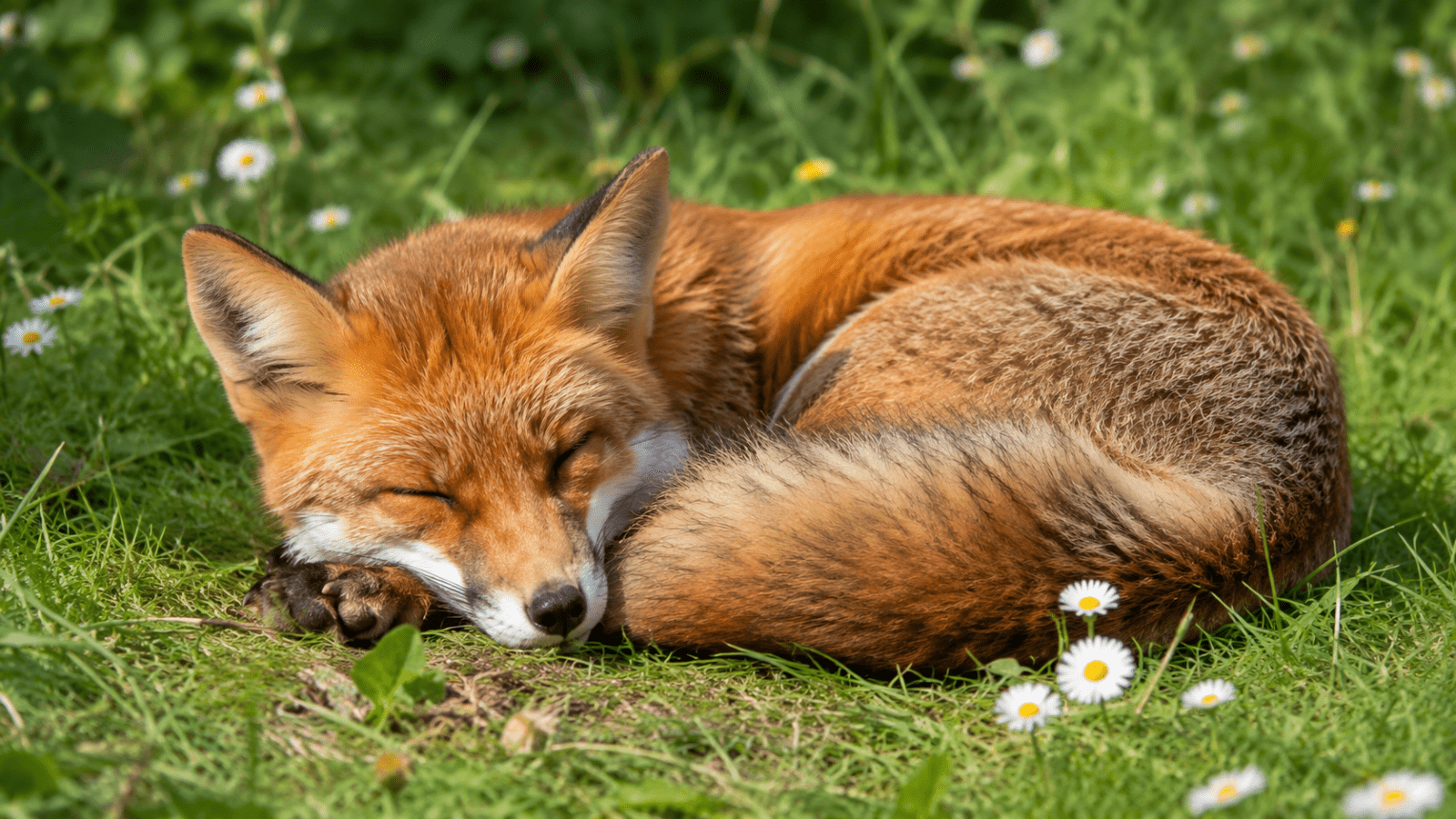 red fox takes a midday