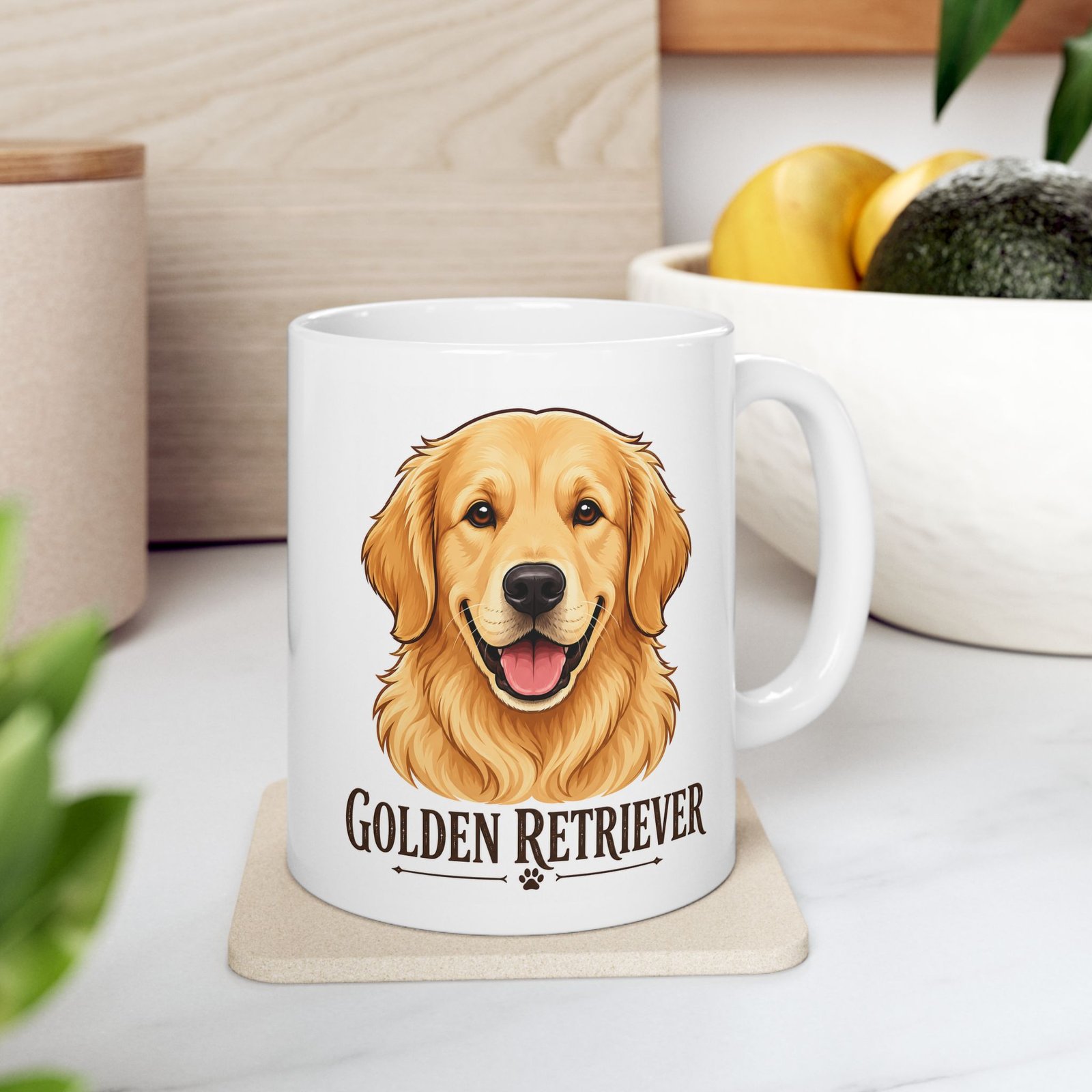 Home 42 Golden Retriever Dog Mug (11oz/15oz)