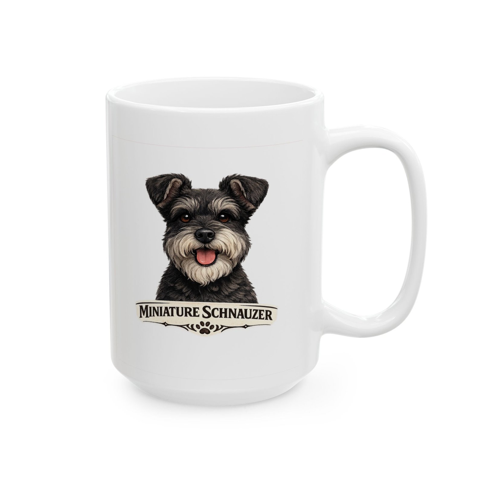 Miniature Schnauzer Salt and Pepper Uncropped Ears Dog Mug (11oz/15oz) 9 Miniature Schnauzer Salt and Pepper Uncropped Ears Dog Mug (11oz/15oz) - Image 9
