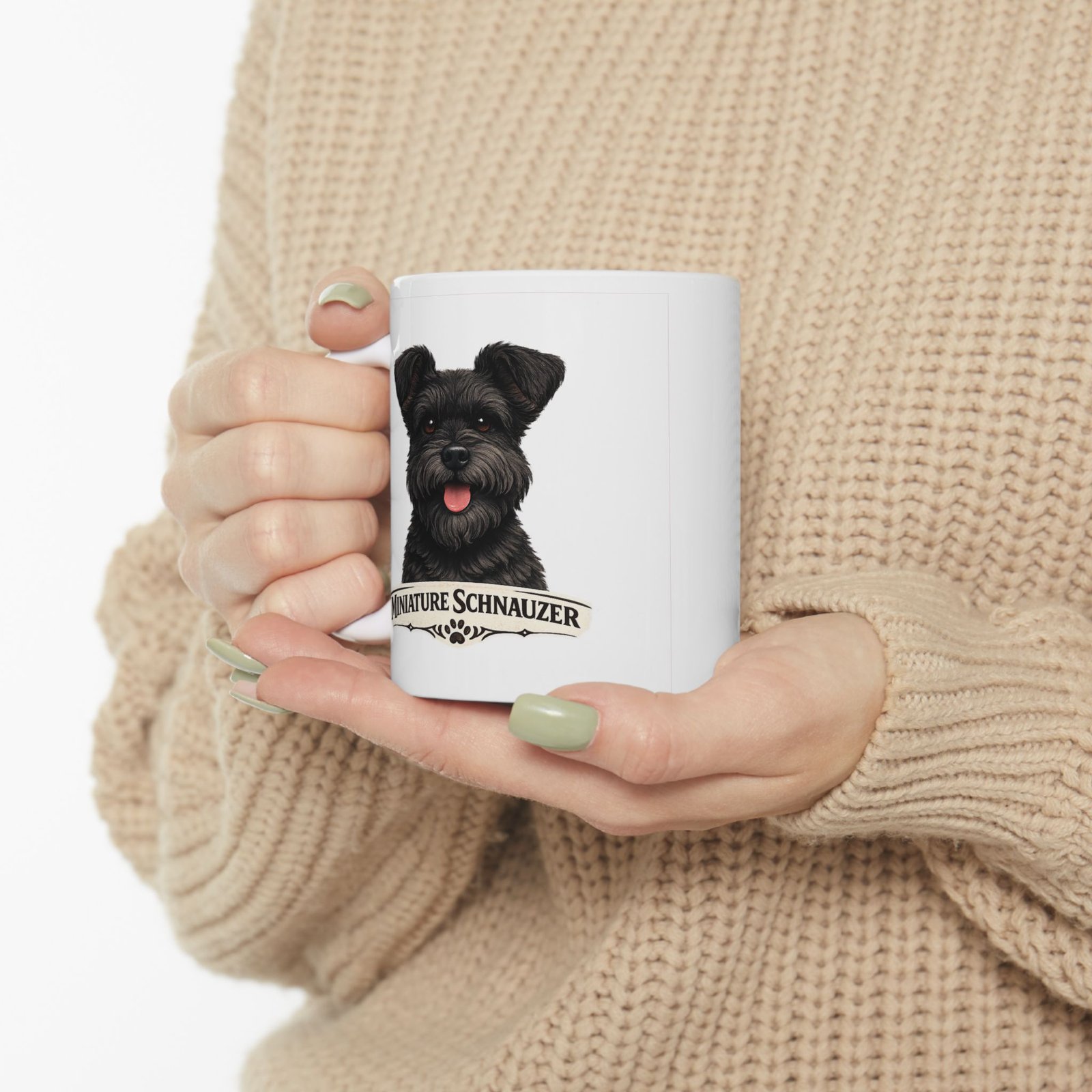 Miniature Schnauzer Black Uncropped Ears Dog Mug (11oz/15oz) 7 Miniature Schnauzer Black Uncropped Ears Dog Mug (11oz/15oz) - Image 7