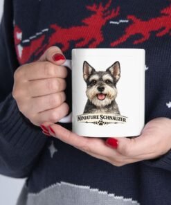 Miniature Schnauzer Salt and Pepper Cropped Ears Dog Mug (11oz/15oz)
