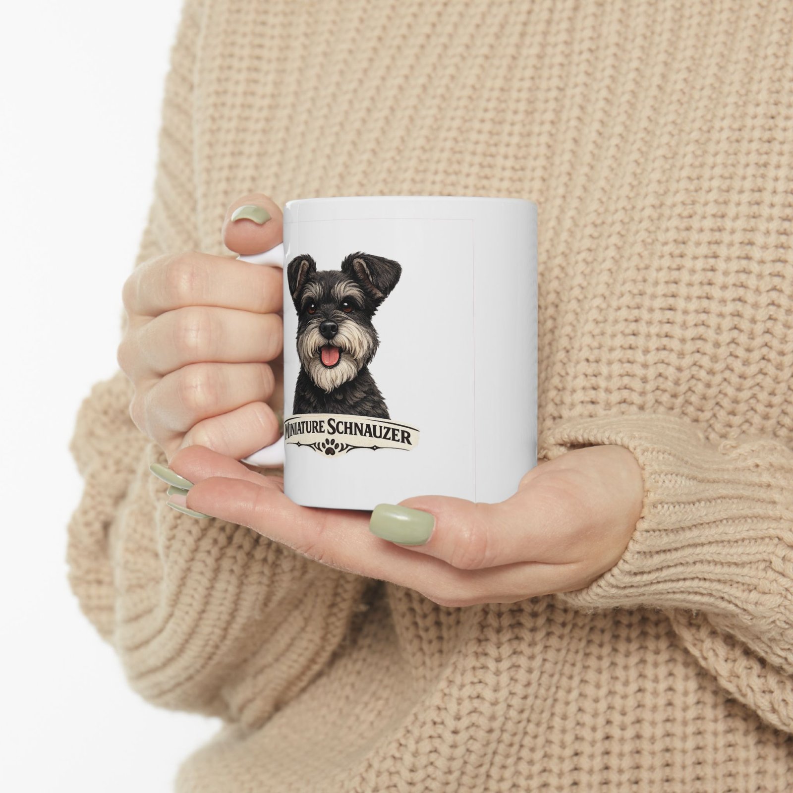 Miniature Schnauzer Salt and Pepper Uncropped Ears Dog Mug (11oz/15oz) 7 Miniature Schnauzer Salt and Pepper Uncropped Ears Dog Mug (11oz/15oz) - Image 7