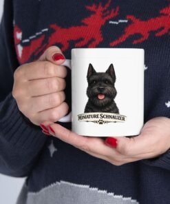 Miniature Schnauzer Black Cropped Ears Dog Mug (11oz/15oz)