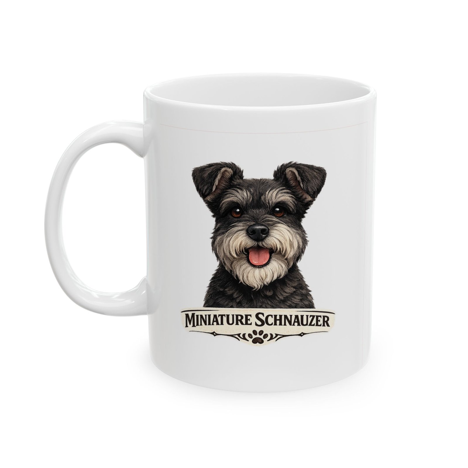 Miniature Schnauzer Salt and Pepper Uncropped Ears Dog Mug (11oz/15oz) 3 Miniature Schnauzer Salt and Pepper Uncropped Ears Dog Mug (11oz/15oz) - Image 3