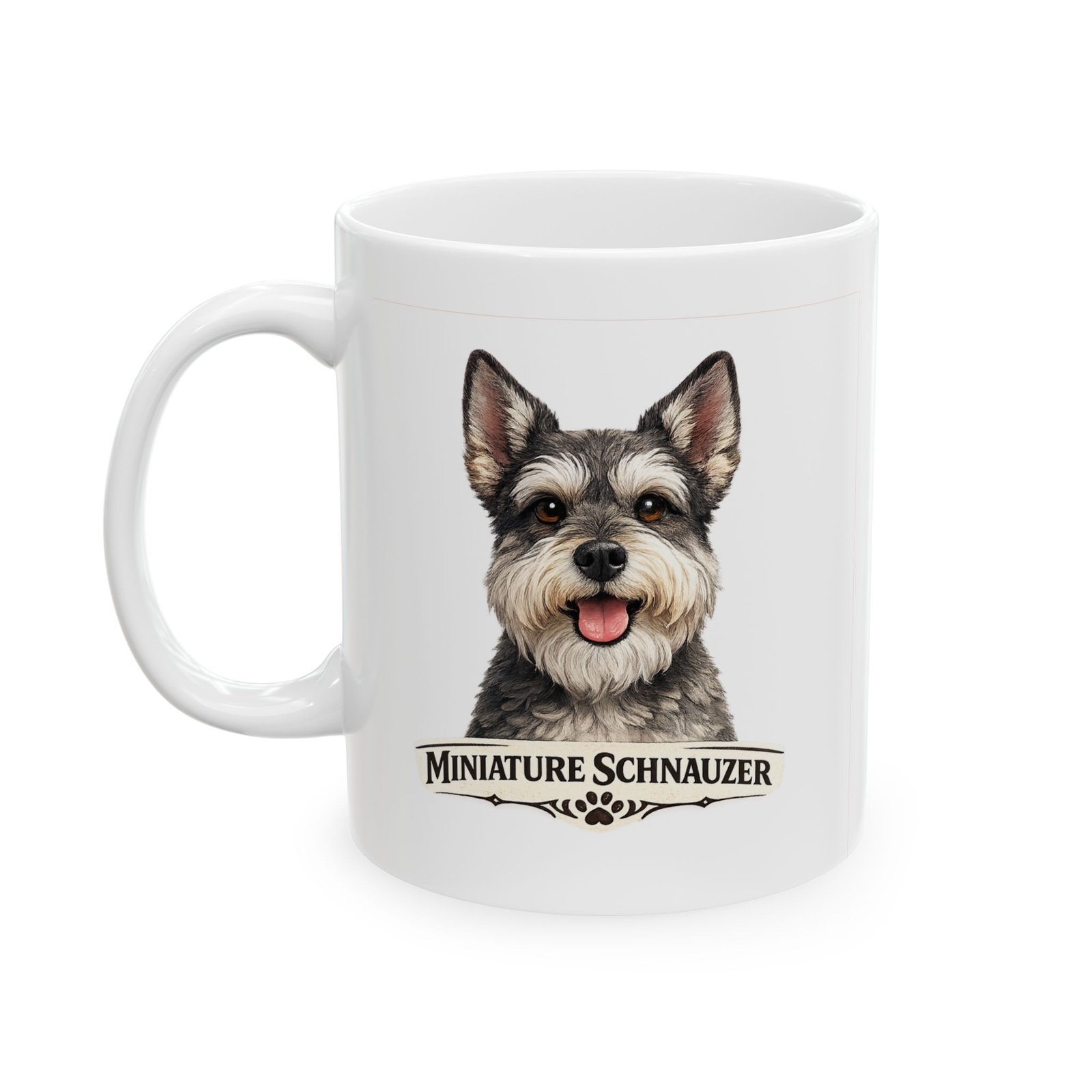 Miniature Schnauzer Salt and Pepper Cropped Ears Dog Mug (11oz/15oz) 3 Miniature Schnauzer Salt and Pepper Cropped Ears Dog Mug (11oz/15oz) - Image 3