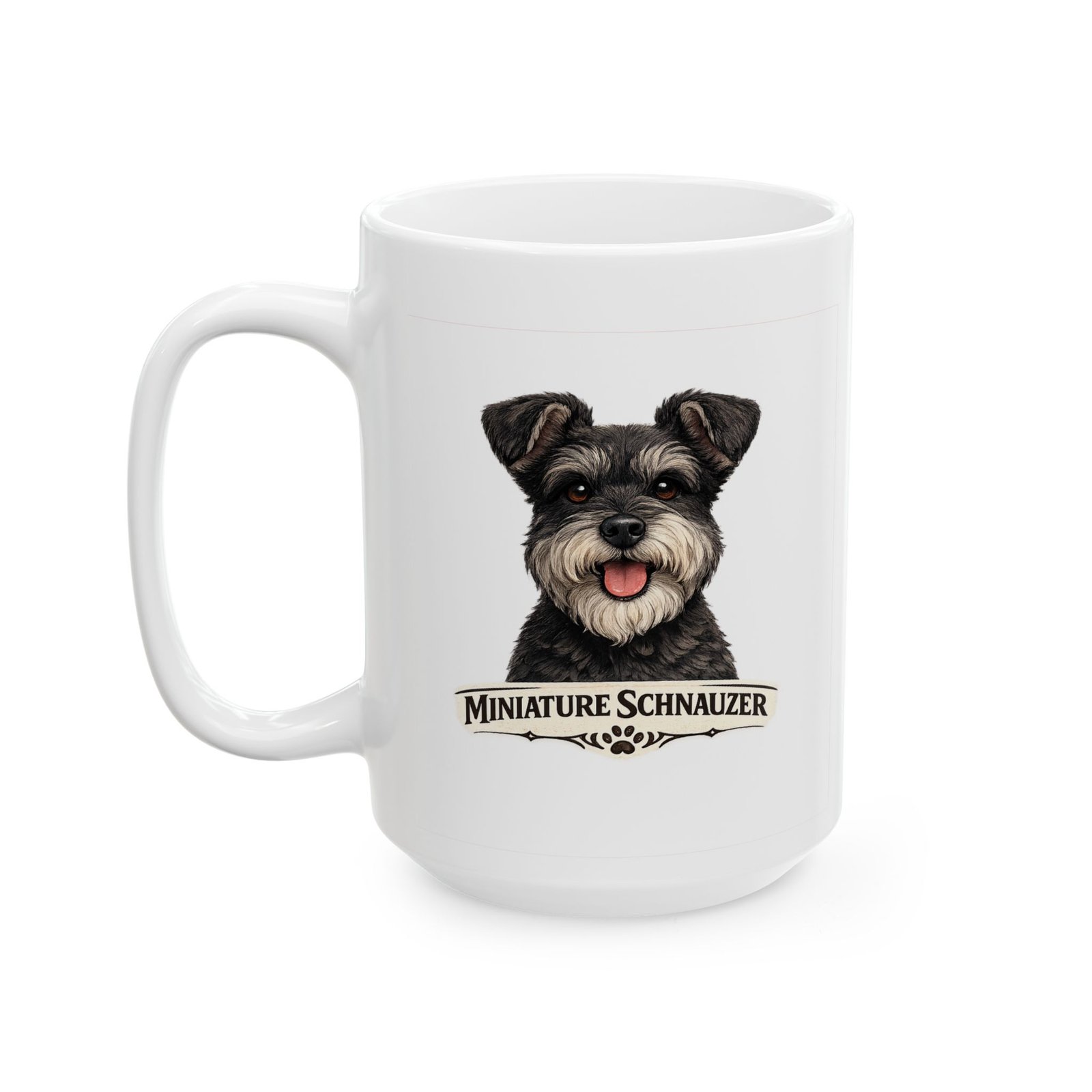 Miniature Schnauzer Salt and Pepper Uncropped Ears Dog Mug (11oz/15oz) 8 Miniature Schnauzer Salt and Pepper Uncropped Ears Dog Mug (11oz/15oz) - Image 8