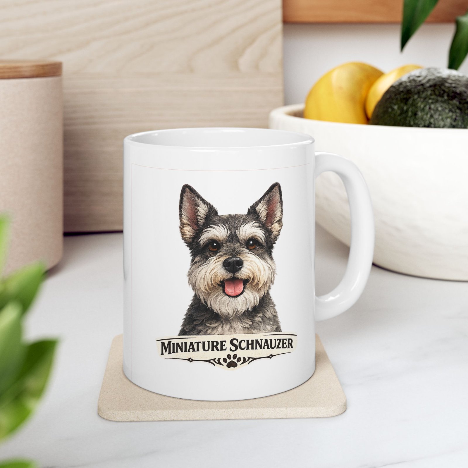 Miniature Schnauzer Salt and Pepper Cropped Ears Dog Mug (11oz/15oz) 2 Miniature Schnauzer Salt and Pepper Cropped Ears Dog Mug (11oz/15oz) - Image 2