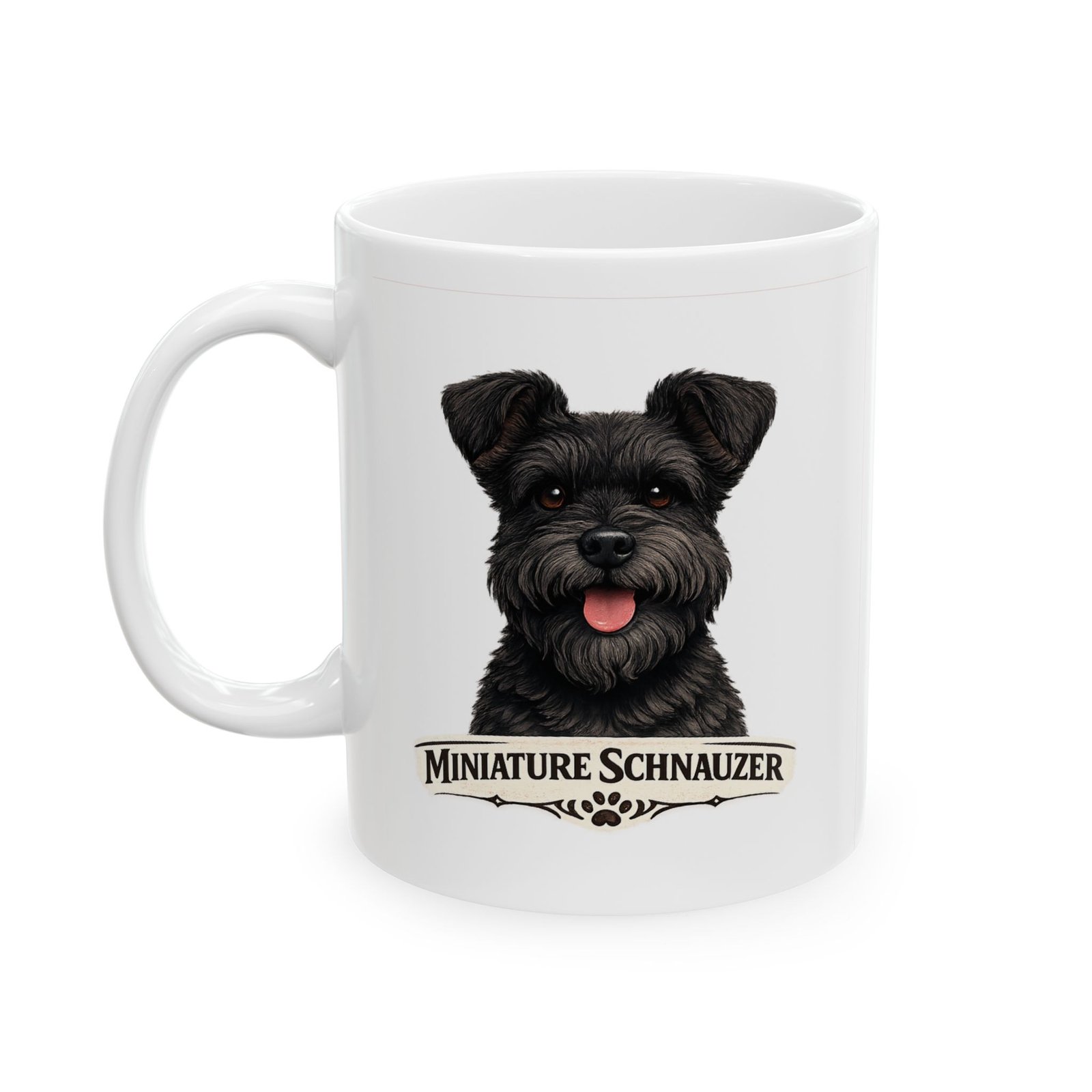 Miniature Schnauzer Black Uncropped Ears Dog Mug (11oz/15oz) 3 Miniature Schnauzer Black Uncropped Ears Dog Mug (11oz/15oz) - Image 3