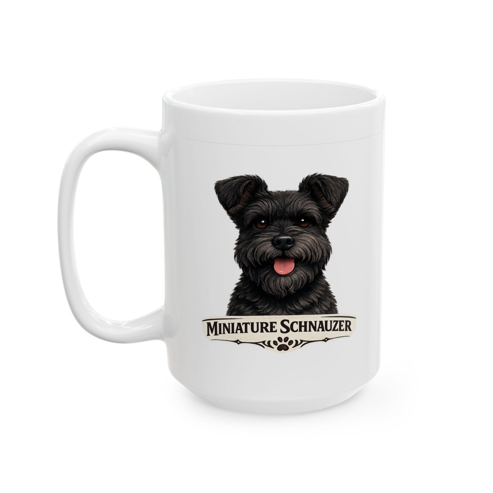 Miniature Schnauzer Black Uncropped Ears Dog Mug (11oz/15oz) 8 Miniature Schnauzer Black Uncropped Ears Dog Mug (11oz/15oz) - Image 8