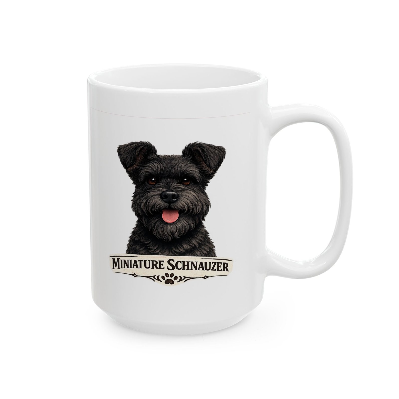 Miniature Schnauzer Black Uncropped Ears Dog Mug (11oz/15oz) 9 Miniature Schnauzer Black Uncropped Ears Dog Mug (11oz/15oz) - Image 9