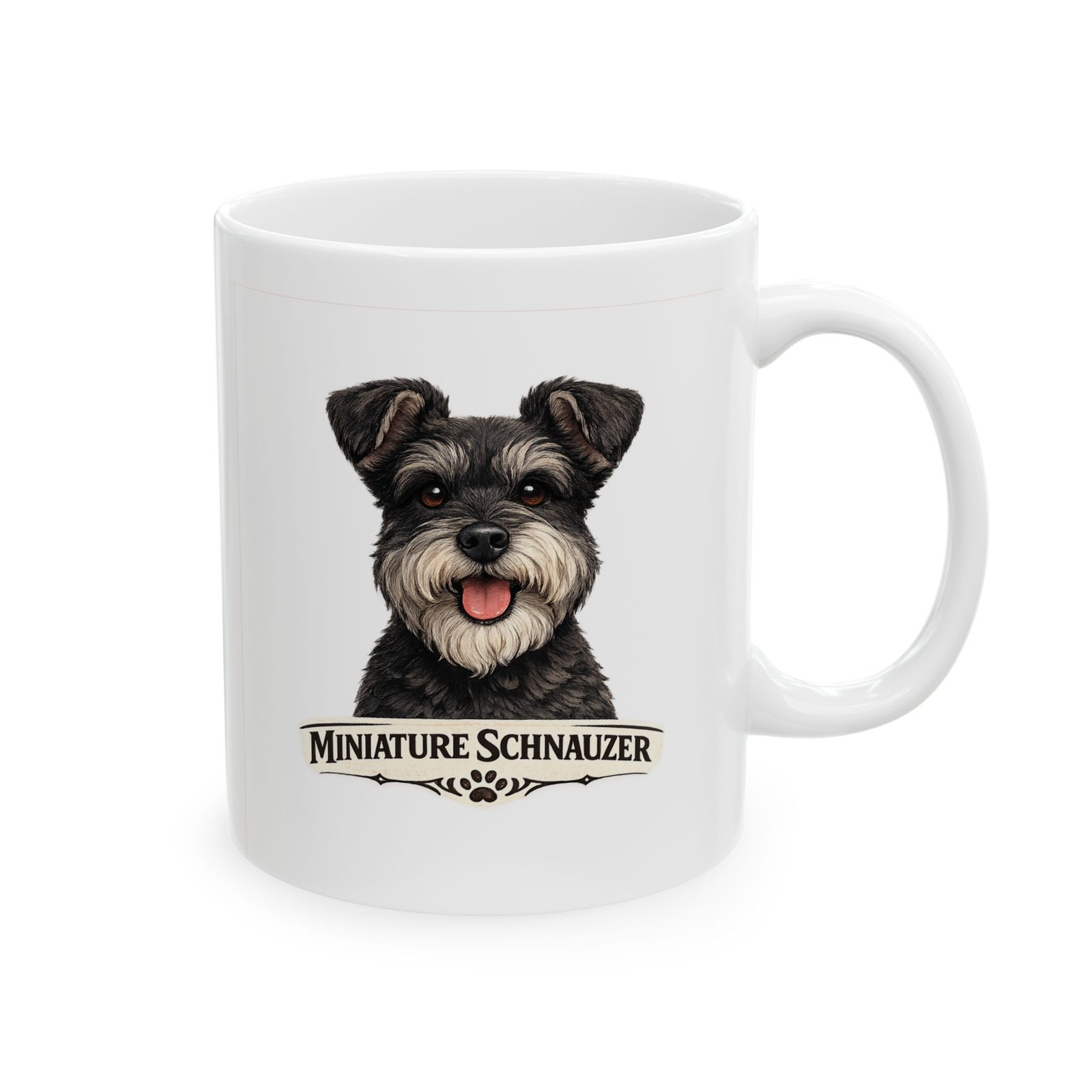 Miniature Schnauzer Salt and Pepper Uncropped Ears Dog Mug (11oz/15oz) 4 Miniature Schnauzer Salt and Pepper Uncropped Ears Dog Mug (11oz/15oz) - Image 4
